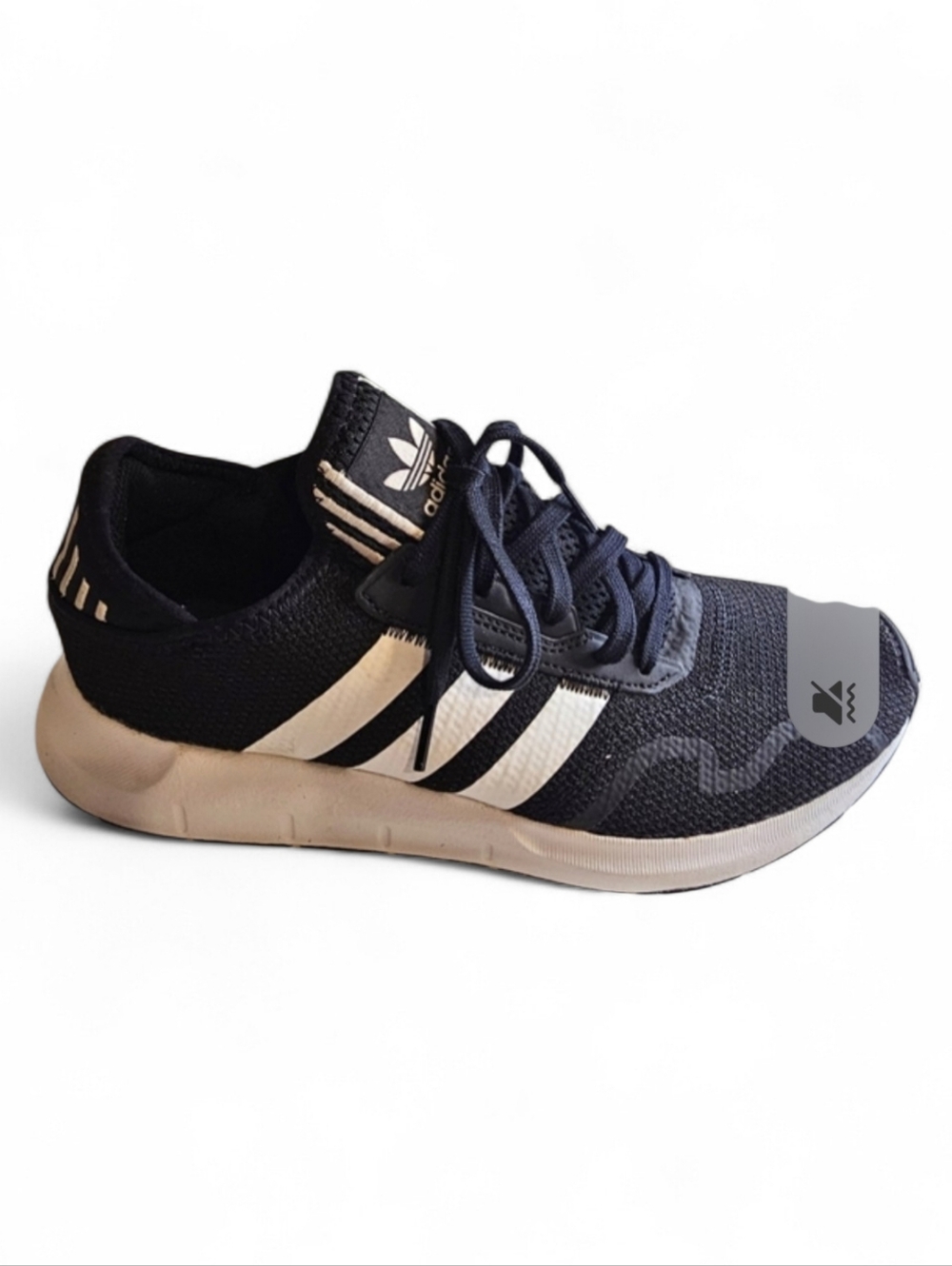 Adidas Men's 3 Stripe Sneaker, Black with White Stripe, Size 8.5M